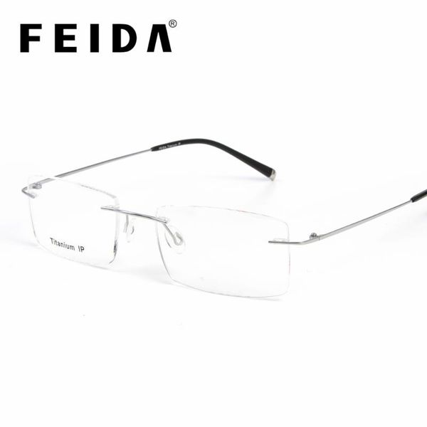 fashion sunglasses frames rimless pure titanium eyeglasses frame super lightweighted flexible temple legs optical glasses spectacles feida, Black
fashion sunglasses frames rimless pure titanium eyeglasses frame super lightweighted flexible temple legs optical glasses spectacles feida, Black