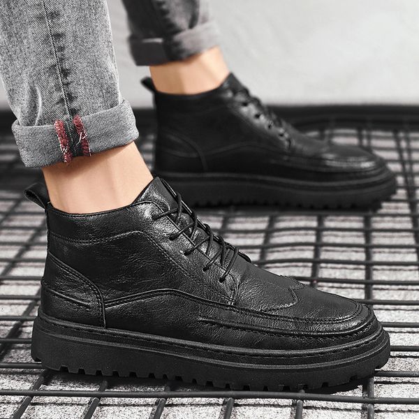 martin boots winter high block british style men's casual shoes black work clothes short
martin boots winter high block british style men's casual shoes black work clothes short