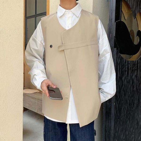 men's vests 2021 summer jacket asymmetric vest korean loose solid color, Black;white
men's vests 2021 summer jacket asymmetric vest korean loose solid color, Black;white