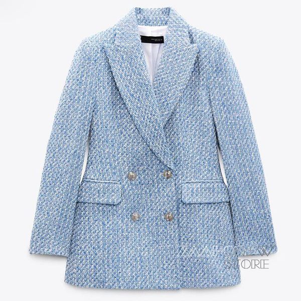 women's suits & blazers zaaho 2022 women autumn winter fashion tweed blazer coat chic button pockets office suit jacket ladies outwear, White;black
women's suits & blazers zaaho 2022 women autumn winter fashion tweed blazer coat chic button pockets office suit jacket ladies outwear, White;black