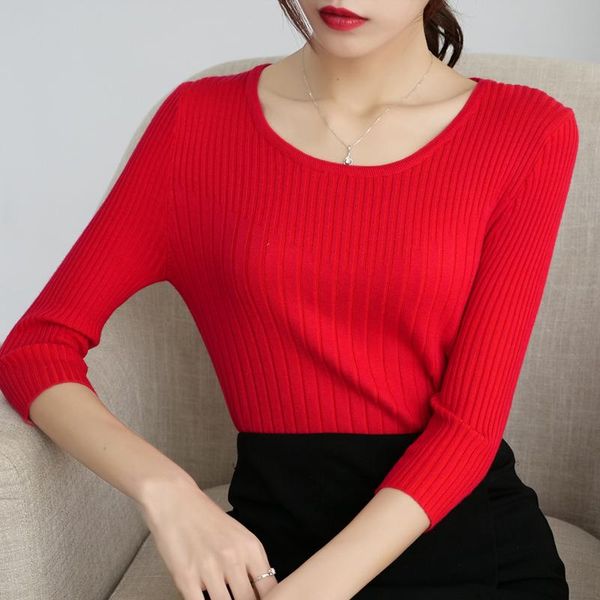 women's sweaters knit sweater women 2021 round neck three-quarter sleeves thin black, White;black
women's sweaters knit sweater women 2021 round neck three-quarter sleeves thin black, White;black