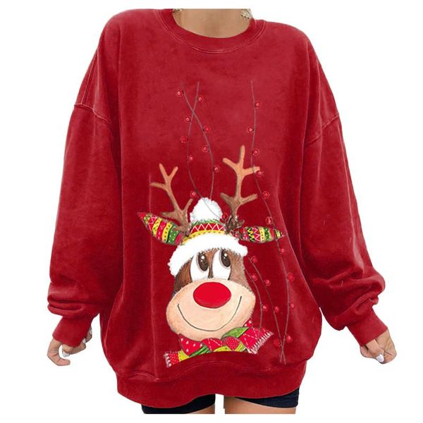 women's hoodies & sweatshirts elk print womens sweatshirt loose christmas crewneck long sleeve casual basic female pullover bottoming t, Black
women's hoodies & sweatshirts elk print womens sweatshirt loose christmas crewneck long sleeve casual basic female pullover bottoming t, Black