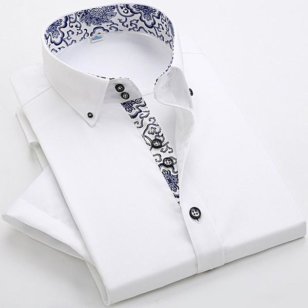 men's casual shirts summer mercerized cotton shirt short sleeve business non iron trend slim, White;black
men's casual shirts summer mercerized cotton shirt short sleeve business non iron trend slim, White;black