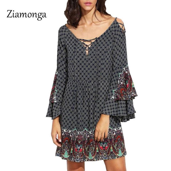 casual dresses ziamonga black tribal print women vintage style high street v neck long flare sleeve loose mini dress summer vestidos, Black;gray
casual dresses ziamonga black tribal print women vintage style high street v neck long flare sleeve loose mini dress summer vestidos, Black;gray
