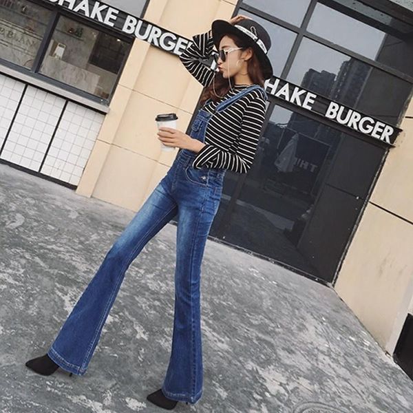 women's jeans spring autumn slim high waist washed denim full length pants fashion streetwear vintage female sleeveless suspender jumps, Blue
women's jeans spring autumn slim high waist washed denim full length pants fashion streetwear vintage female sleeveless suspender jumps, Blue