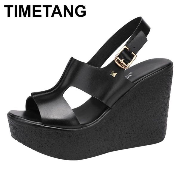 women's sandals plus size 34-43 summer open toe leather ladies shoe women platform wedges heels female shoes, Black
women's sandals plus size 34-43 summer open toe leather ladies shoe women platform wedges heels female shoes, Black