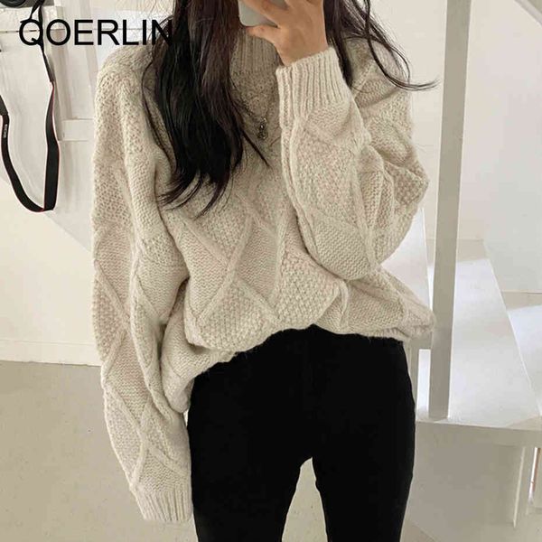 sweater autumn winter turtleneck solid loose female geometric knitted jumper women sweater pink couple poncho, White;black
sweater autumn winter turtleneck solid loose female geometric knitted jumper women sweater pink couple poncho, White;black