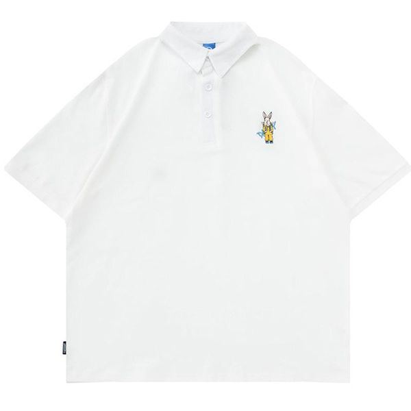 men's polos shirts for men 2021 summer cartoon embroidery short sleeves cotton clothing couples fashion loose casual, White;black
men's polos shirts for men 2021 summer cartoon embroidery short sleeves cotton clothing couples fashion loose casual, White;black