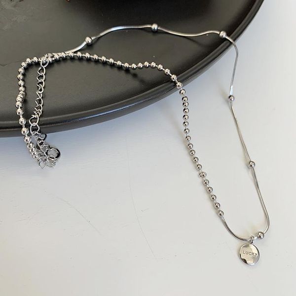 pendant necklaces asymmetry beaded chain lucky letter necklace for women elegant jewelry female delicate clavicle trendy chokers, Silver
pendant necklaces asymmetry beaded chain lucky letter necklace for women elegant jewelry female delicate clavicle trendy chokers, Silver