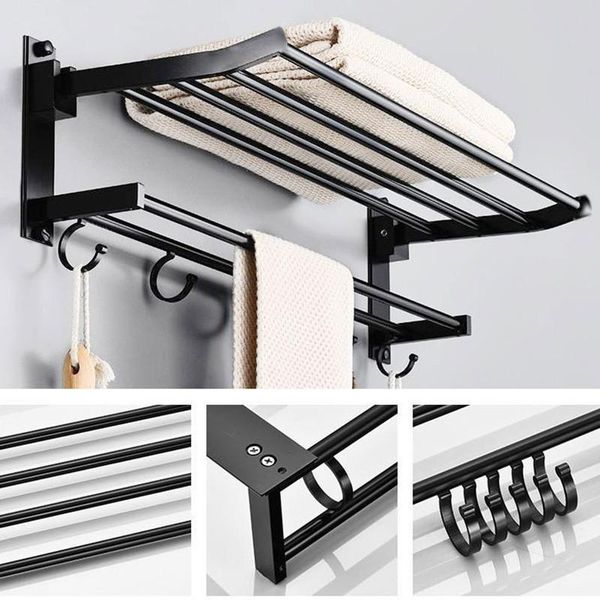 matte black aluminum alloy towel rack punching bathroom accessories folding hook storage shower racks
matte black aluminum alloy towel rack punching bathroom accessories folding hook storage shower racks