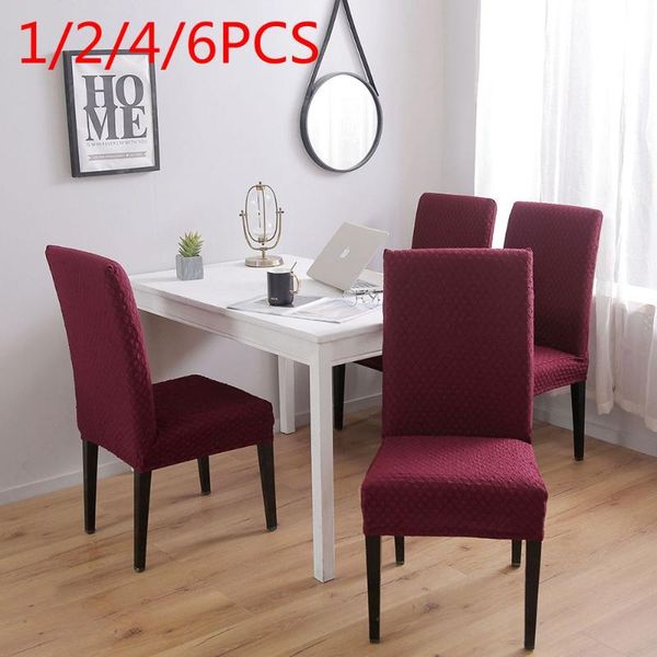 chair covers 1/2/4/6pcs jacquard knitting solid color big cover thick elastic seat stretch slipcovers for wedding banquet
