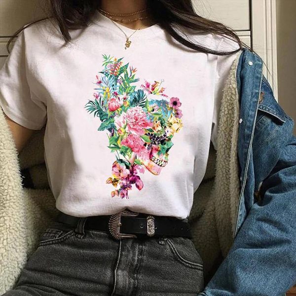 tees print graphic skull women t shirts flower printing 90s cute clothes beach clothing female shirt womens, White
tees print graphic skull women t shirts flower printing 90s cute clothes beach clothing female shirt womens, White