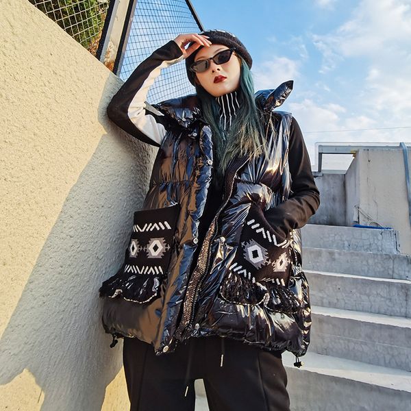 jacket collection, vest, loose-fitting female and winter season seam cotton waistcoat, Black;brown
jacket collection, vest, loose-fitting female and winter season seam cotton waistcoat, Black;brown