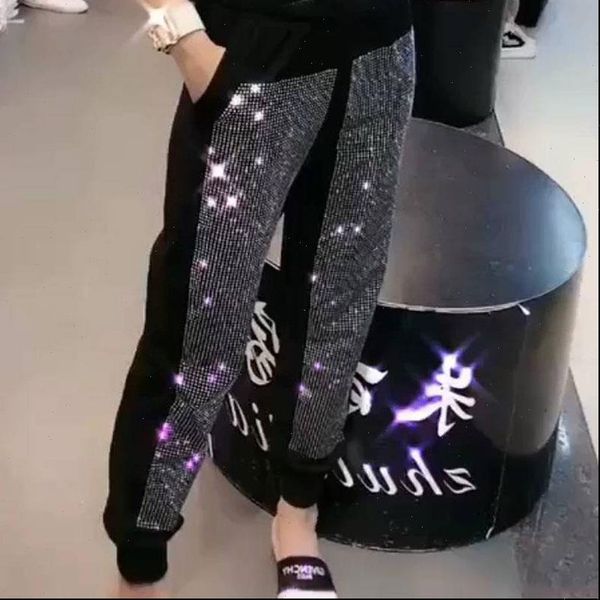 women pant early autumn heavy industry drilling beam foot casual pants fashion wild loose tide 225, Black;white
women pant early autumn heavy industry drilling beam foot casual pants fashion wild loose tide 225, Black;white