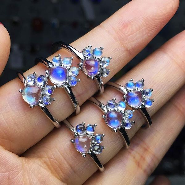 cluster rings cute female small dog cat heart ring real 925 sterling silver wedding promise love moonstone engagement for women, Golden;silver
cluster rings cute female small dog cat heart ring real 925 sterling silver wedding promise love moonstone engagement for women, Golden;silver