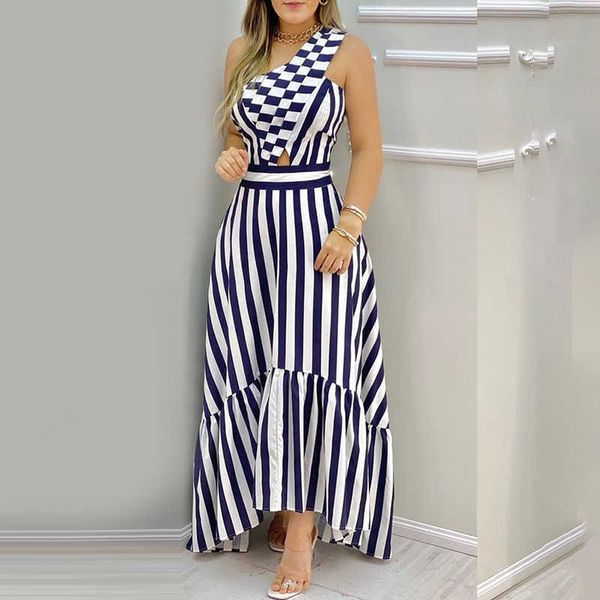 women elegant one shoulder srtiped maxi dresses lady cut-out ruffled hem party long dress 210716, Black;gray
women elegant one shoulder srtiped maxi dresses lady cut-out ruffled hem party long dress 210716, Black;gray