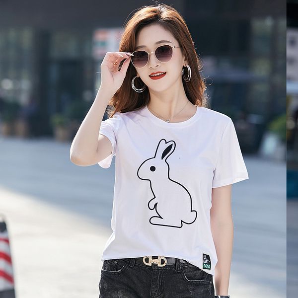 women's t-shirt the summer 2021 female modal short sleeve round neck sleeves pure cotton printed euramerican fashion t-shirts, White
women's t-shirt the summer 2021 female modal short sleeve round neck sleeves pure cotton printed euramerican fashion t-shirts, White