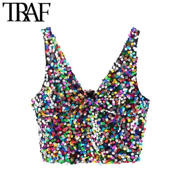 women fashion shiny sequined cropped tank vintage backless side zipper female camis mujer 210507, White
women fashion shiny sequined cropped tank vintage backless side zipper female camis mujer 210507, White