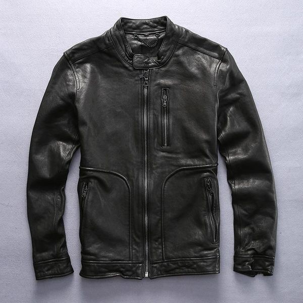 men's leather & faux slim fit genuine jacket vegetable tanned sheepskin causl men black campera cuero hombre 2022
men's leather & faux slim fit genuine jacket vegetable tanned sheepskin causl men black campera cuero hombre 2022