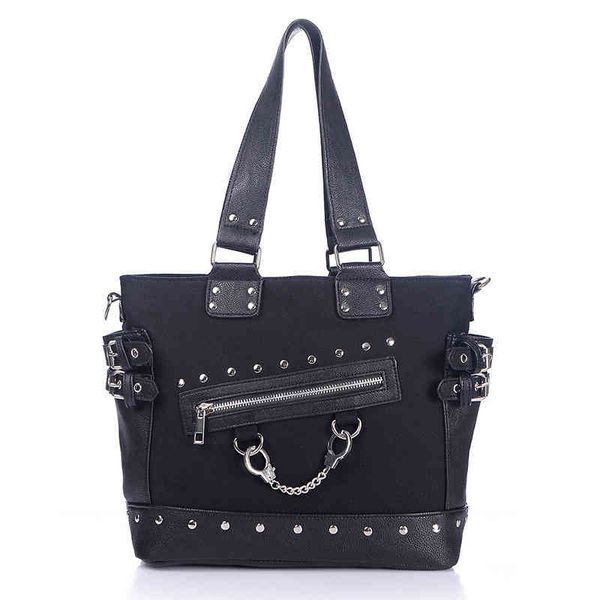 evening bags jierotyx fashion vintage canvas tote rivet women's zipper wide strap shoulder gothic punk handbag woman p89p
evening bags jierotyx fashion vintage canvas tote rivet women's zipper wide strap shoulder gothic punk handbag woman p89p