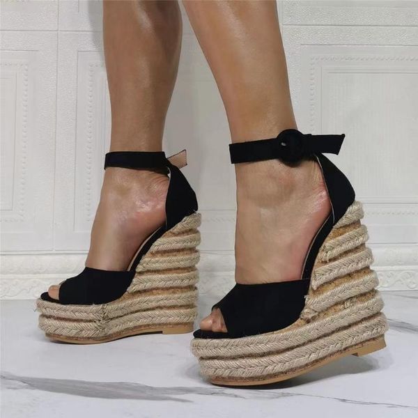 sandals 2021 women wedges shoes high heels summer woman chaussures buckle strap femme platform sandalia feminina, Black
sandals 2021 women wedges shoes high heels summer woman chaussures buckle strap femme platform sandalia feminina, Black