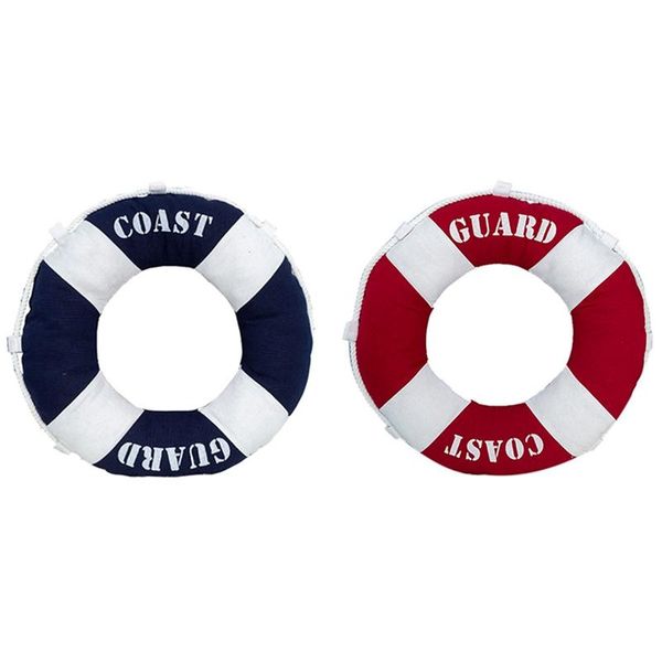 pillow 2x 40x40cm round mediterranean style lifebuoy shaped cushion throw nautical chlidren bedroom decorative, b & a 
pillow 2x 40x40cm round mediterranean style lifebuoy shaped cushion throw nautical chlidren bedroom decorative, b & a