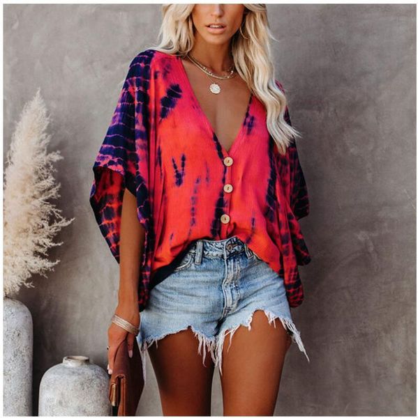 women's blouses & shirts casual shirt women batwing sleeve blouse fashion dry print v-neck loose basic femme 2021 summer leisure, White
women's blouses & shirts casual shirt women batwing sleeve blouse fashion dry print v-neck loose basic femme 2021 summer leisure, White