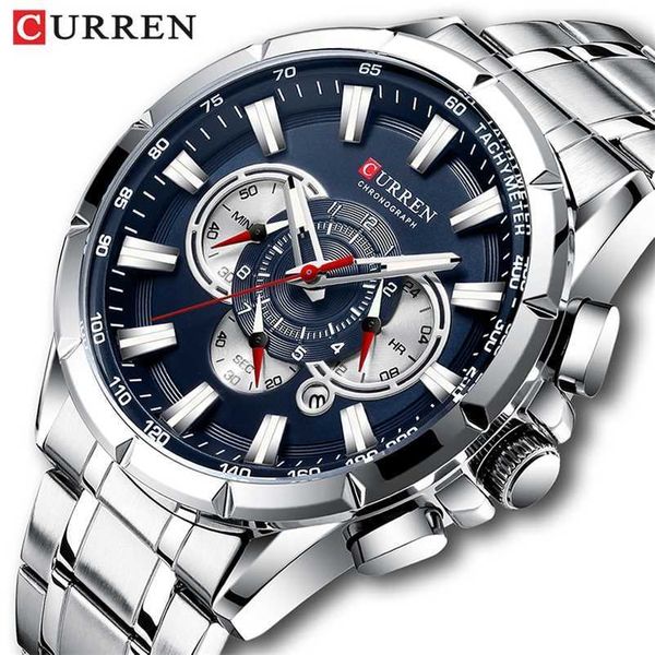 curren wrist watch men waterproof chronograph military army stainless steel male clock brand luxury man sport watches 8363 220113, Slivery;brown
curren wrist watch men waterproof chronograph military army stainless steel male clock brand luxury man sport watches 8363 220113, Slivery;brown