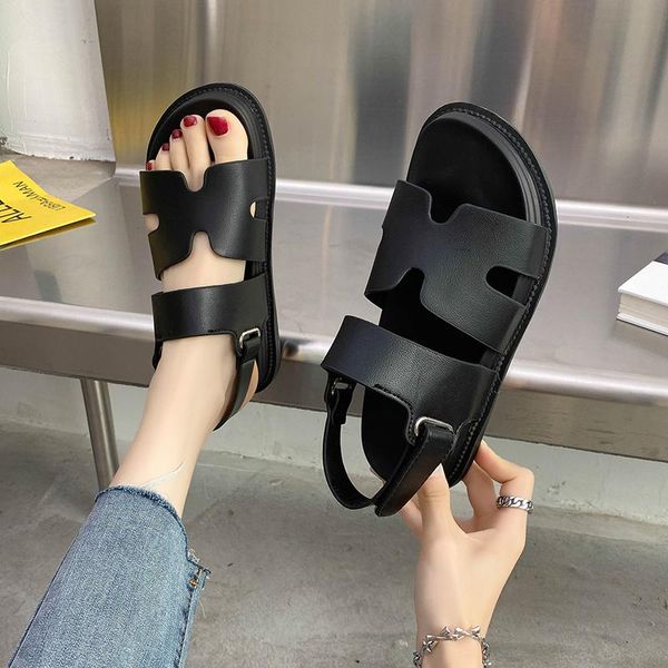 sandals women summer fashion women's 2021 solid color round head comfortable open toe flat casual shoes, Black
sandals women summer fashion women's 2021 solid color round head comfortable open toe flat casual shoes, Black