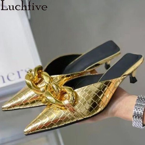 slippers 2021 metal decorate slip on mules women shoes pointed toe kitten heel sandals party wedding high sandalias, Black
slippers 2021 metal decorate slip on mules women shoes pointed toe kitten heel sandals party wedding high sandalias, Black