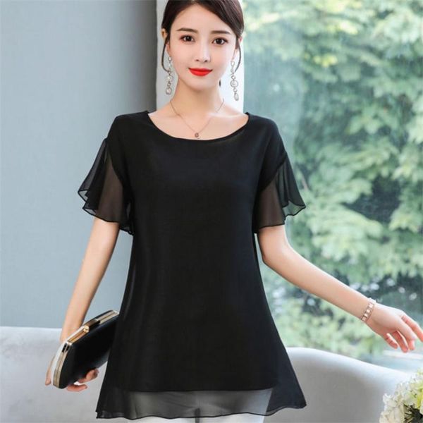 women's blouses & shirts summer fashion women chiffon elegant office lady o-neck solid blouse blusas mujer de moda, White
women's blouses & shirts summer fashion women chiffon elegant office lady o-neck solid blouse blusas mujer de moda, White