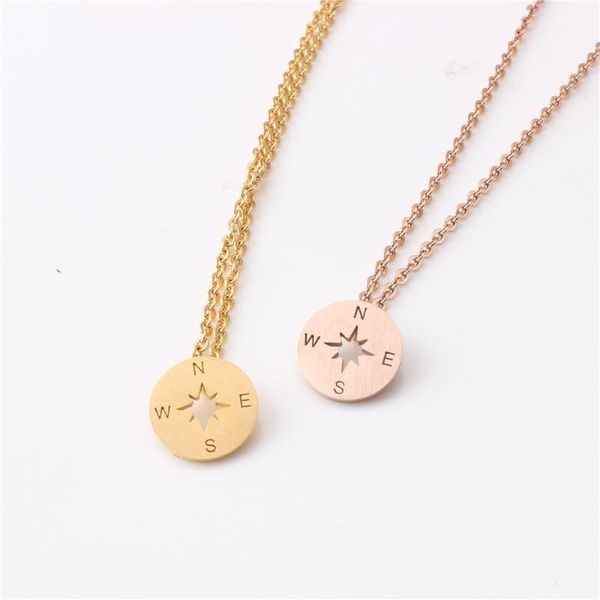 fashion jewelry 304 stainless steel round compass letter pendant necklace women gift chains, Silver
fashion jewelry 304 stainless steel round compass letter pendant necklace women gift chains, Silver