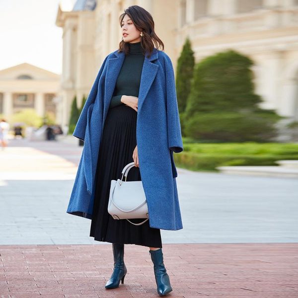 women's wool & blends women double sided cashmere overcoats winter woolen jackets high end long handmade blue cape outwear plus size, Black
women's wool & blends women double sided cashmere overcoats winter woolen jackets high end long handmade blue cape outwear plus size, Black