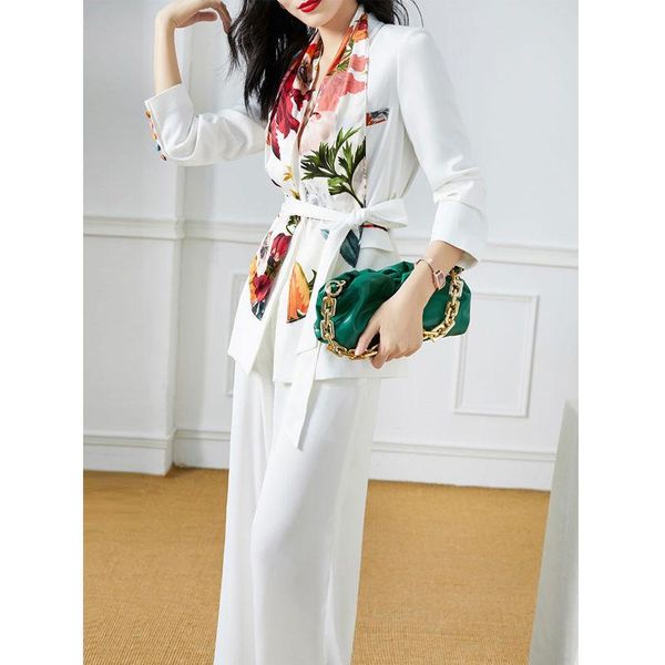 scarf autumn spring women's pants suits loose design blouses blazer set laides elegant party workwear ns276 two piece, White
scarf autumn spring women's pants suits loose design blouses blazer set laides elegant party workwear ns276 two piece, White