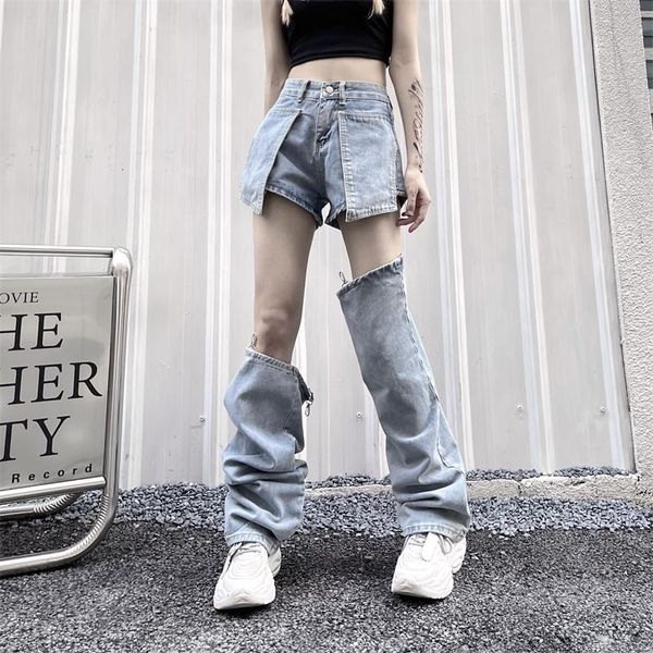 women's jeans 2021 summer woman cool high waist loose straight wide legs simple fashion casual removable street mopping pants, Blue
women's jeans 2021 summer woman cool high waist loose straight wide legs simple fashion casual removable street mopping pants, Blue