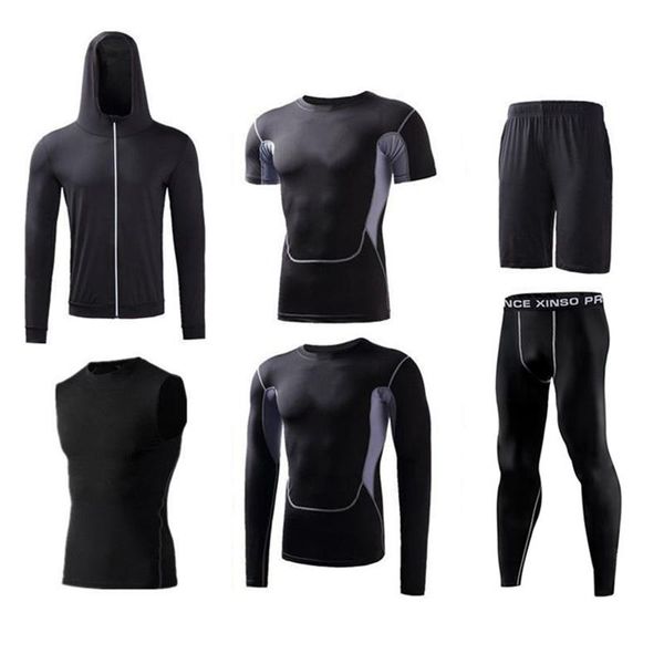 running sets sports suits men's compression sportswear quick dry basketball clothes gym fitness training jogging tracksuits, Black;blue
running sets sports suits men's compression sportswear quick dry basketball clothes gym fitness training jogging tracksuits, Black;blue