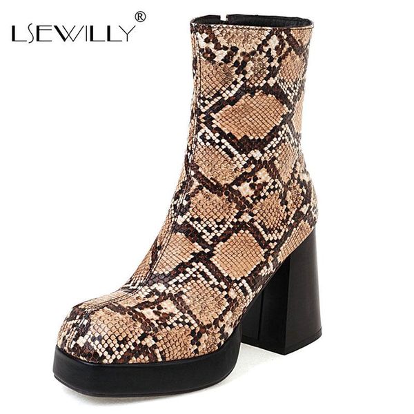 boots lsewilly women ankle platform square high heel ladies short snake print pu leather side zipper women's size 48, Black
boots lsewilly women ankle platform square high heel ladies short snake print pu leather side zipper women's size 48, Black