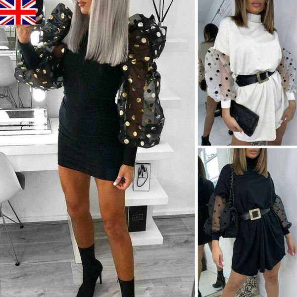 women long sleeve mesh ladies party bodycon casual puff wrap jumper mini dress dresses, Black;gray
women long sleeve mesh ladies party bodycon casual puff wrap jumper mini dress dresses, Black;gray