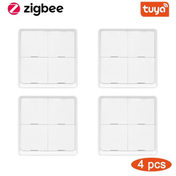 smart home control tuya zigbee 4 gang wireless scene switch push button controller battery powered automation scenario for devices
smart home control tuya zigbee 4 gang wireless scene switch push button controller battery powered automation scenario for devices