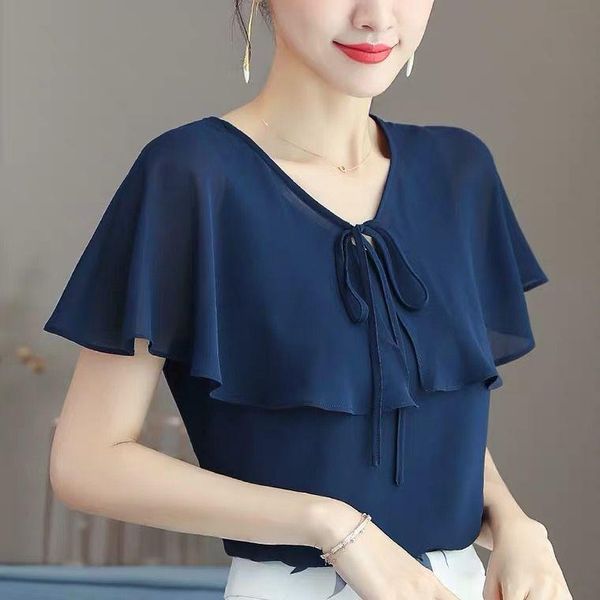 women's blouses & shirts 2021 summer ruffled lace up chiffon shirt plus size women korean style elegant sleeve blusas 6xl 8x, White
women's blouses & shirts 2021 summer ruffled lace up chiffon shirt plus size women korean style elegant sleeve blusas 6xl 8x, White