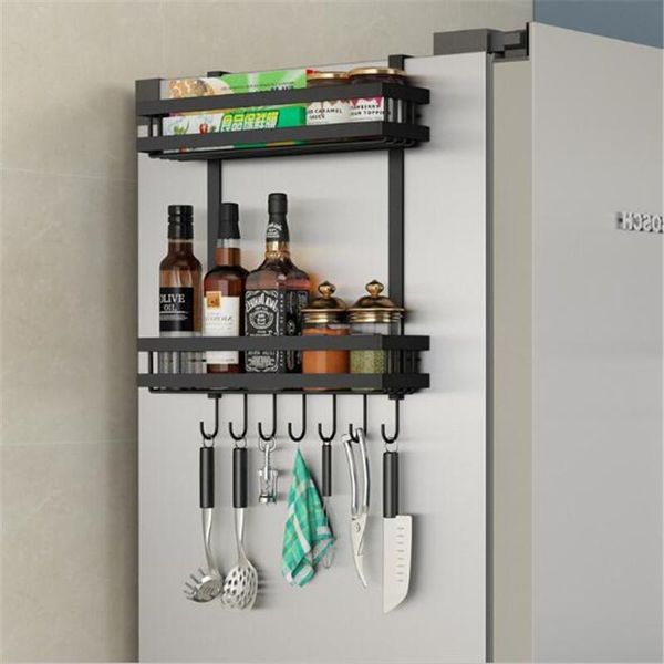 hooks & rails kitchen storage rack fridge side shelf stainless steel black spice organizer multi funtion
hooks & rails kitchen storage rack fridge side shelf stainless steel black spice organizer multi funtion