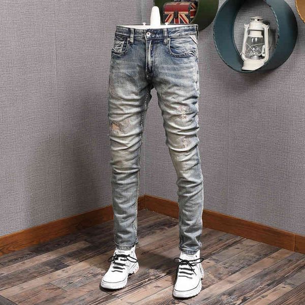 jeans italian fashion men jeans retro blue slim fit embroidery patchwork ripped denim pants vintage designer trousers
jeans italian fashion men jeans retro blue slim fit embroidery patchwork ripped denim pants vintage designer trousers