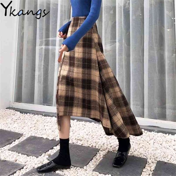 korean women spring brown plaid skirt split checker ladies office irregular high waist pleated female casual fashion 210421, Black
korean women spring brown plaid skirt split checker ladies office irregular high waist pleated female casual fashion 210421, Black