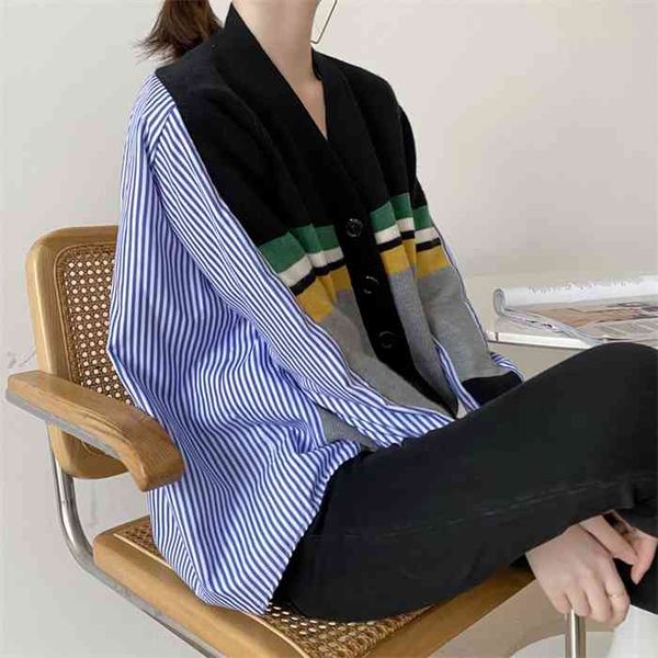 colorfaith 2021 spring womens sweaters patchwork srtiped knitting v-neck stylish knitted button cardigans loose swc1816, White;black
colorfaith 2021 spring womens sweaters patchwork srtiped knitting v-neck stylish knitted button cardigans loose swc1816, White;black