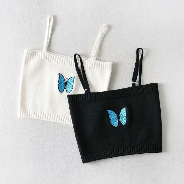 women's sweaters women knitted camisole tank butterfly slim straps vest crop summer tee female fashon streetwear, White;black
women's sweaters women knitted camisole tank butterfly slim straps vest crop summer tee female fashon streetwear, White;black