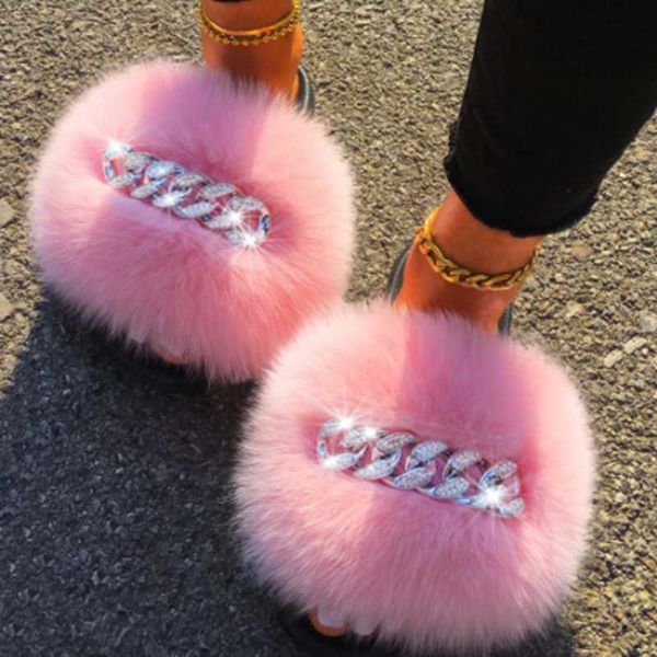 slippers qiuchen 2021 furry fur fluffy flip flops diamond chain real slides for women ladies house, Black
slippers qiuchen 2021 furry fur fluffy flip flops diamond chain real slides for women ladies house, Black
