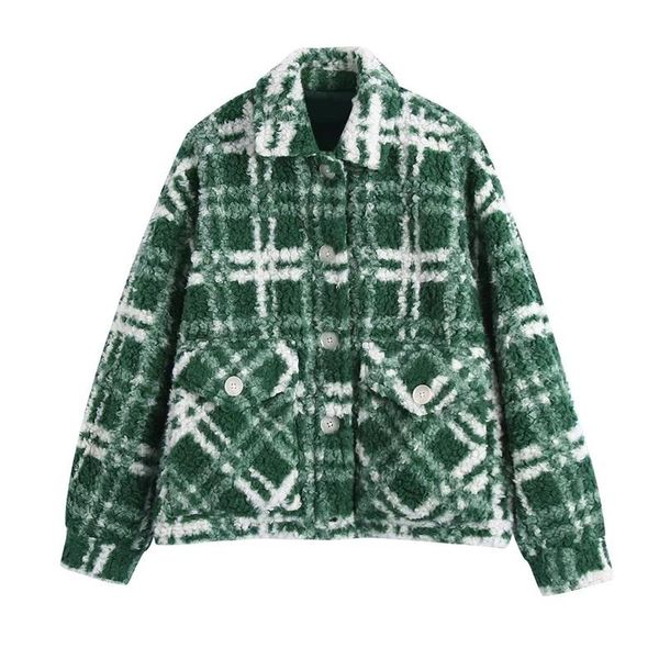 women's jackets women 2022 fashion thick warm fleece check jacket vintage lapel long sleeve with pockets outerwear streetwear, Black;brown
women's jackets women 2022 fashion thick warm fleece check jacket vintage lapel long sleeve with pockets outerwear streetwear, Black;brown