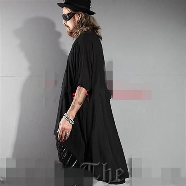 fashion long and large round mens t shirt necked short sleeved stage outfit bat half sleeve nigh, White;black
fashion long and large round mens t shirt necked short sleeved stage outfit bat half sleeve nigh, White;black