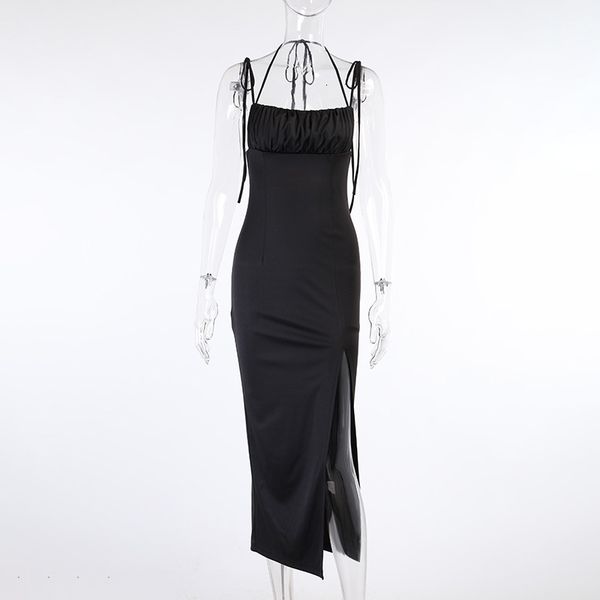 casual dresses black spaghetti strap maxi women ruched bandage slim christmas elegant high split vestido year 2021 vm1b, Black;gray
casual dresses black spaghetti strap maxi women ruched bandage slim christmas elegant high split vestido year 2021 vm1b, Black;gray