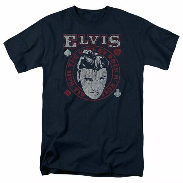 elvis presley hail the king t shirt mens licensed the king of rock tee navy, White;black
elvis presley hail the king t shirt mens licensed the king of rock tee navy, White;black